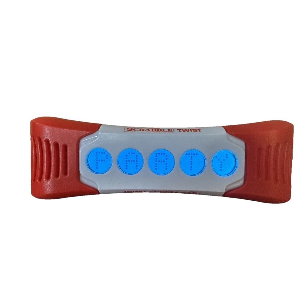 Scrabble Twist Handheld Electronic Game White Red FRENCH Sound Lights Works